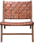 Plait - Woven Leather Accent Chair - Light Brown