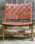 Plait - Woven Leather Accent Chair - Light Brown