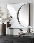 New Moon - Mirrored Wall Decor - White