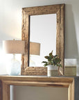 Rennick - Large Reclaimed Pine Mirror - Dark Brown