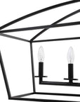 Clayton - 6 Light Linear Chandelier - Black