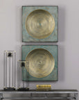 Sybil - Squares (Set of 2) - Antique Gold