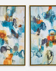Casual Moments - Framed Abstract Art (Set of 2) - Blue
