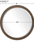 Wayde - Bark Round Mirror - Gold