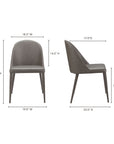 Burton - Vegan Leather Dining Chair (Set of 2) - Gray