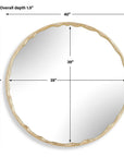 Crinkle - Round Mirror - Brass