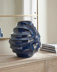 Helix - Swirl Outdoor Vase - Blue