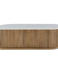 Arik - Marble Top Coffee Table - White / Woodtone