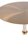 Cyprus - Accent Table - Brass / White