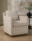 Basie - Casual Linen Swivel Chair - White