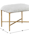 Charmed - Sheepskin Small Bench - White