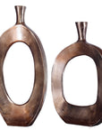 Kyler - Textured Vases (Set of 2) - Bronze