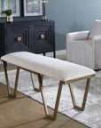 Farrah - Geometric Bench - White