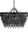 Renata - Glass Round Chandelier - Black