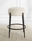Arles - Plush Counter Stool - White