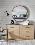 Avaline, Modern - Round Mirror - Pearl Silver