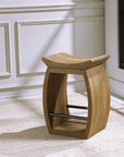 Connor - Modern Wood Counter Stool - Light Brown
