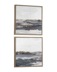 Bring Me In - Framed Landscape Painting (Set of 2) - Blue / Brown / Pink / Purple / White