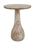Shura - Indoor-Outdoor Marble Accent Table - Brown / White