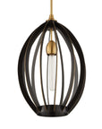 Darby - 1 Light Architectural Oval Pendant - Bronze / Black