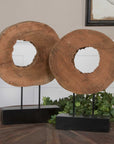 Ashlea - Wooden Sculptures (Set of 2) - Light Brown & Black