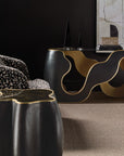 Melange - Even And Flow Round End Table - Black