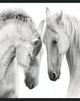 White - 48" x 72" Horses Photography - Gray