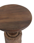 Amira - Large Round Accent Table - Dark Brown