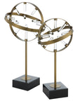Realm - Spherical Brass Sculptures (Set of 2) - Gold