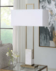 Column - White Marble Table Lamp