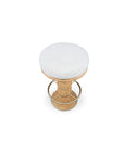 Nio - Swivel Counter Stool - White Mist / Light Brown