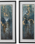 Glimmering Agate - Abstract Prints (Set of 2) - Blue
