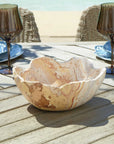 Sahara - Bloom Indoor-Outdoor Stone Bowl - Russet / Ivory / Sand