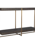 Taja - Modern Brass / Wood Console Table - Gold