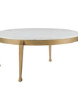 Tylan - Round Marble Coffee Table - Brass / White