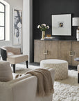 Melange - Asher Four Door Entertainment Credenza - Dark Brown / Dark Gray