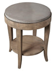 Deka - Round Side Table - Gray & Light Brown