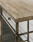 La Grange - St. James Metal And Stone Console - Dark Brown