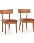 Alvaro - Leather Dining Chair (Set of 2) - Golden Wheat