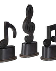 Music Notes - Metal Figurines (Set of 3) - Black