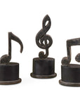 Music Notes - Metal Figurines (Set of 3) - Black