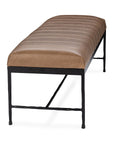 Madeleine - Leather Bench - Taupe