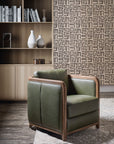 CC - Breeze Accent Chair - Dark Green / Dark Brown