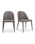 Burton - Vegan Leather Dining Chair (Set of 2) - Gray