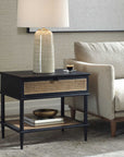 Coast - Rattan Side Table - Black / Woodtone