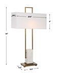 Column - White Marble Table Lamp