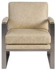 Avaline - Corbin Accent Chair - Light Brown / Pearl Silver