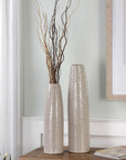 Sara - Textured Ceramic Vases (Set of 2) - Gray