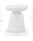 Ruth - Outdoor Side Table - White / Light Brown