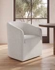 Sandy - Fabric Rolling Dining Chair - Off White